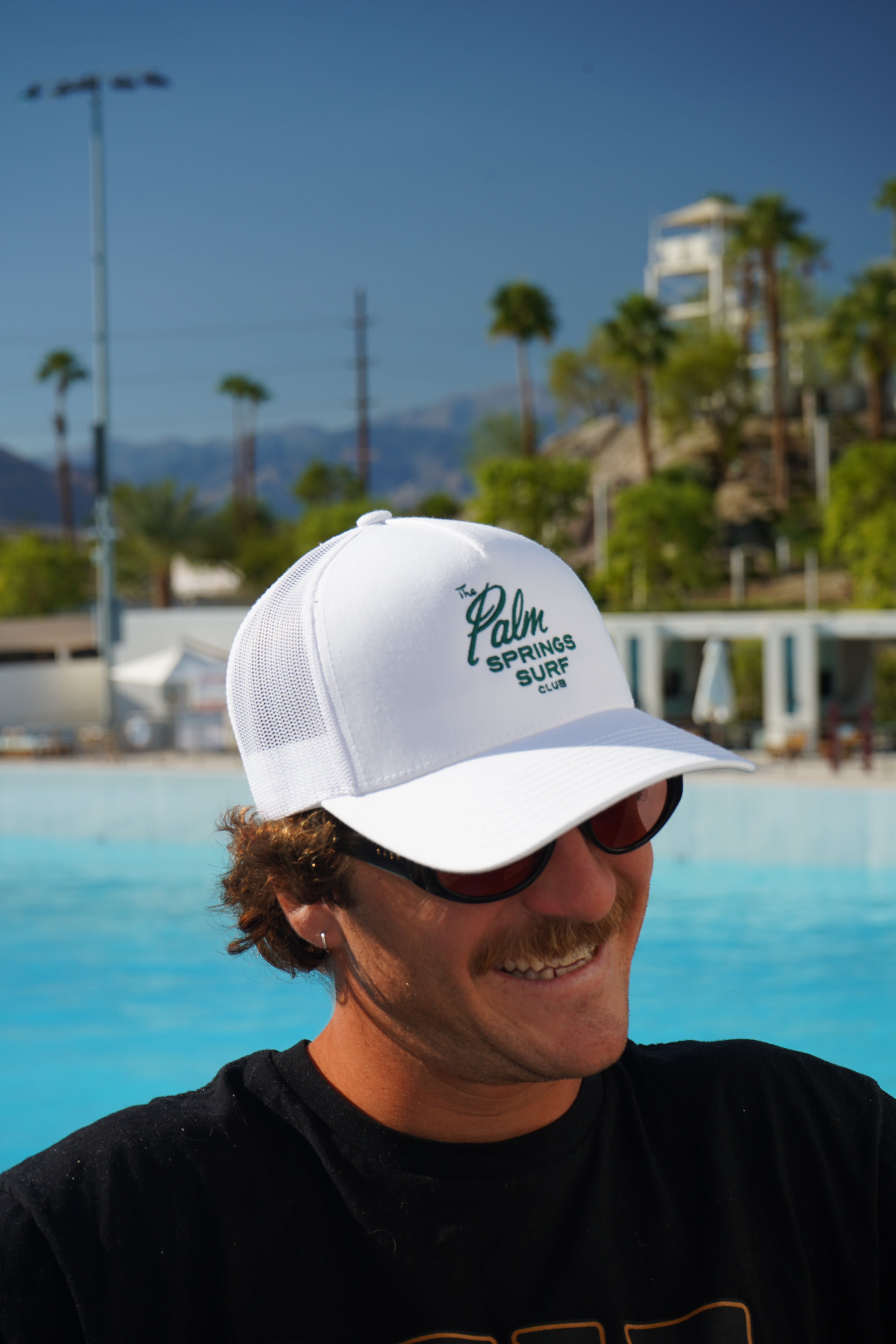 White Mesh-Back Hat – Palm Springs Surf Club