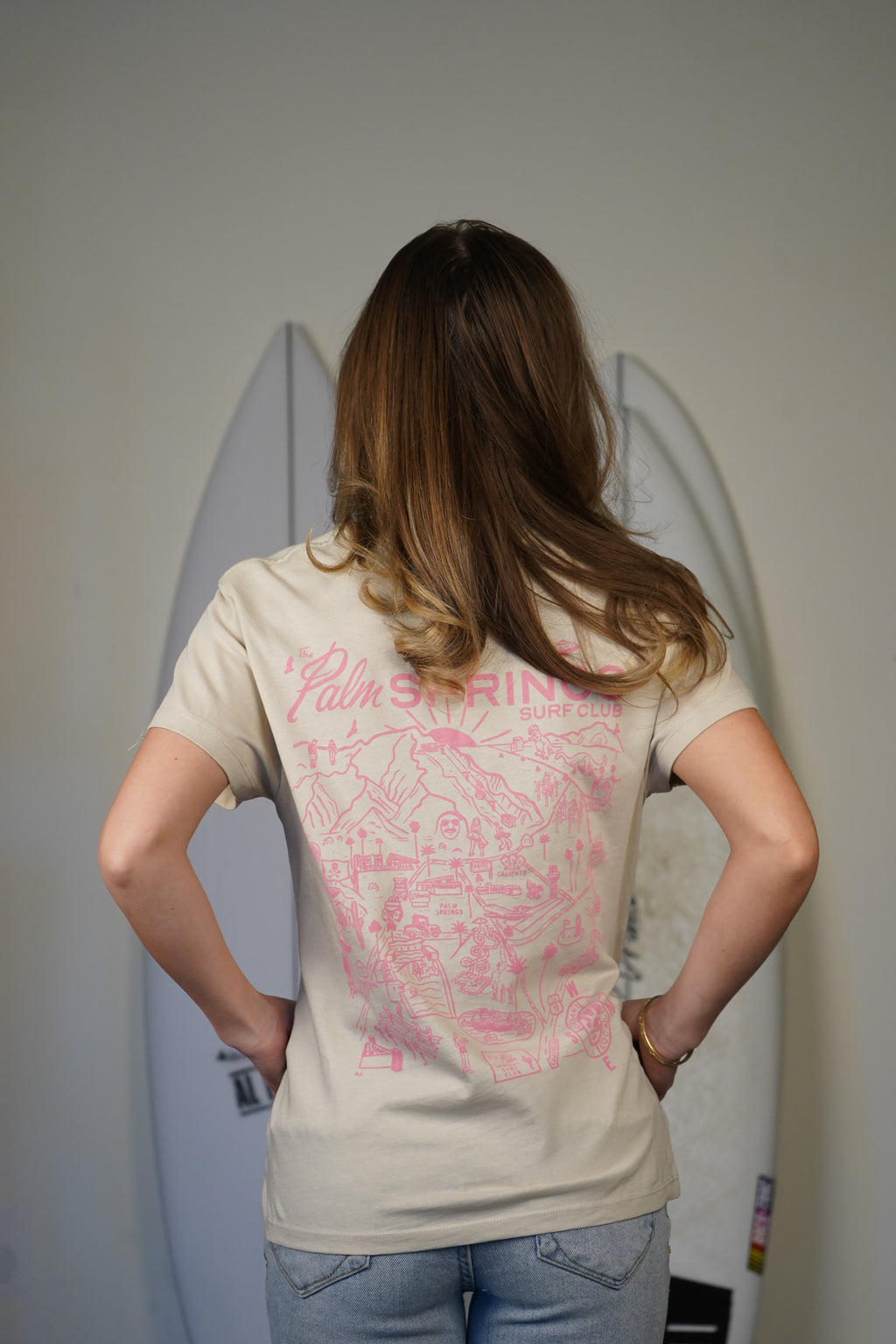 WOMENS PALM SPRINGS MAP TEE