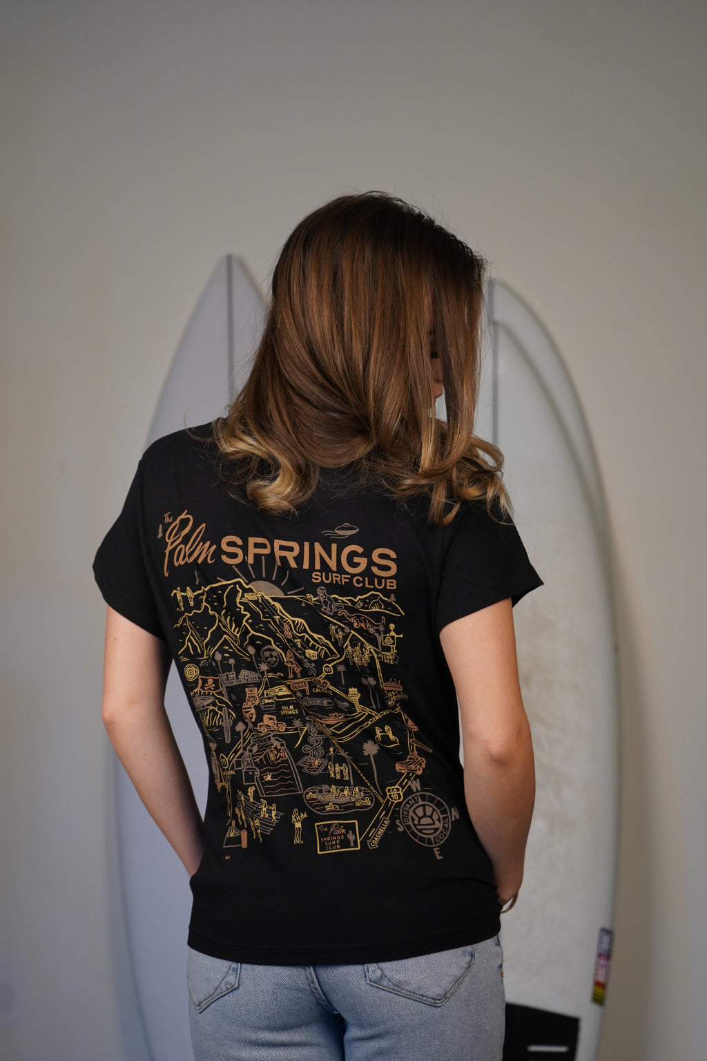 WOMENS PALM SPRINGS MAP TEE