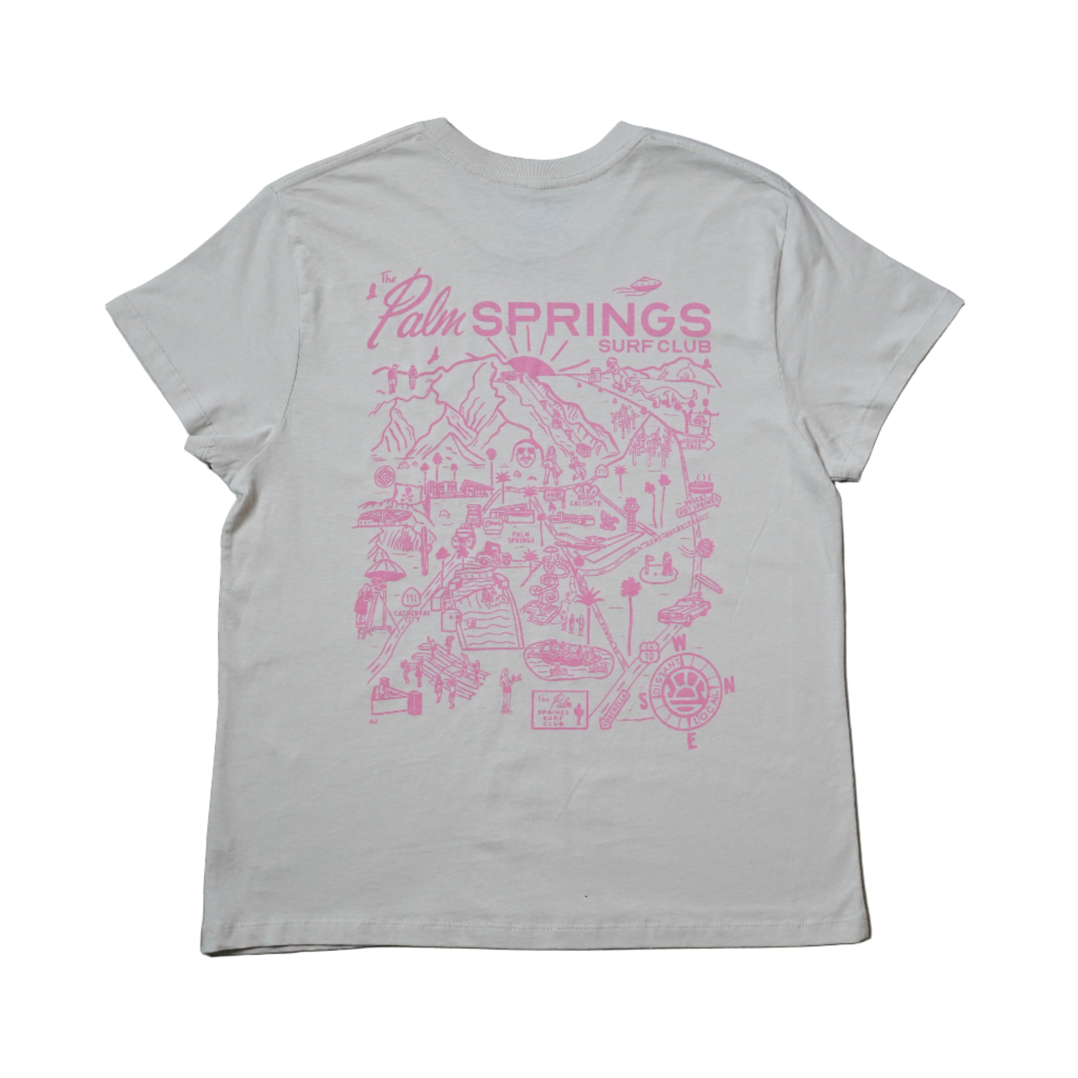 WOMENS PALM SPRINGS MAP TEE