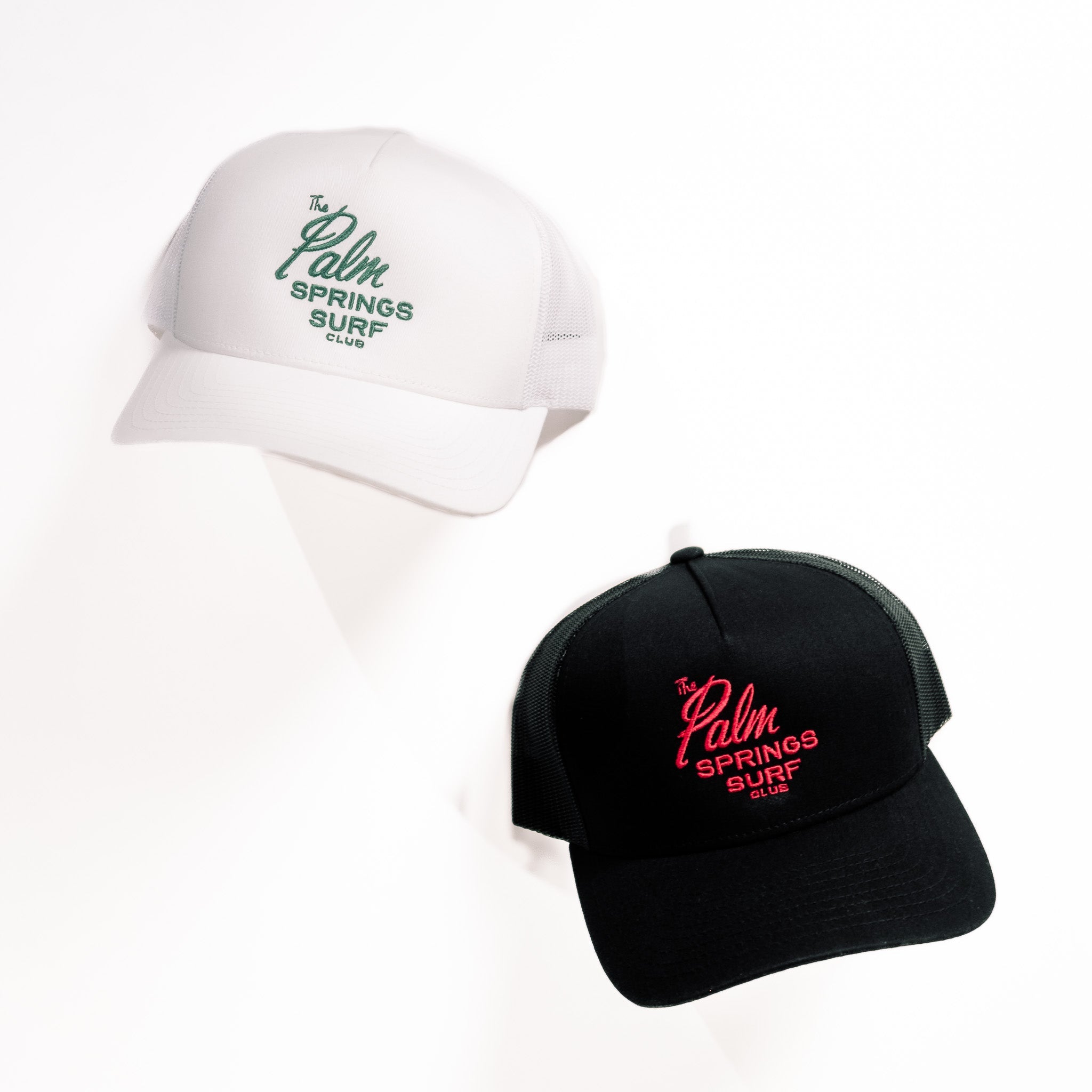 White Mesh-Back Hat – Palm Springs Surf Club